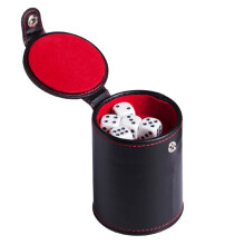 Dice Cup Set for Gambling - 4 PU Dice Shaker Cups with Stacking Design for Club Entertainment and Bar Use