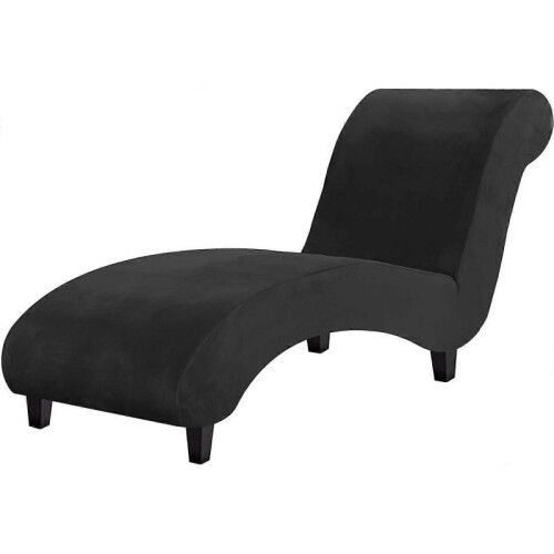 Velvet Lounge Couch  High Stretch Black