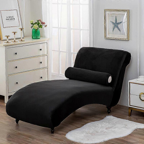 Velvet Lounge Couch  High Stretch Black 1