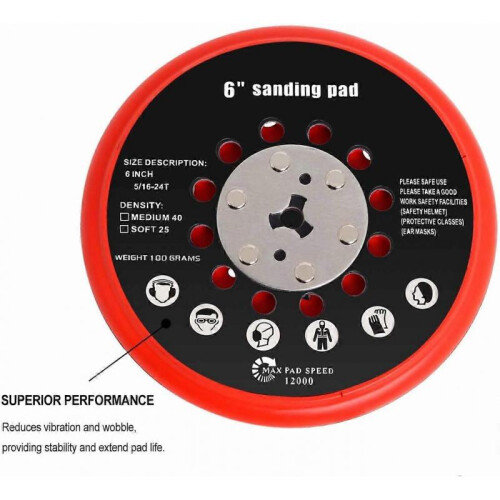 Sanding Pad, 150mm Multihole Sanding Pad Compatible with Bosch RSM6045, GEX 34-150, GEX 40-150 Random Orbit Sander with Wrench (Medium Version) 1