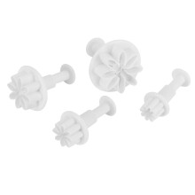 4 Stück Kuchen Verzieren Blumen Muster Formen Set, Kunststoff, 3,4 cm bis 2 cm