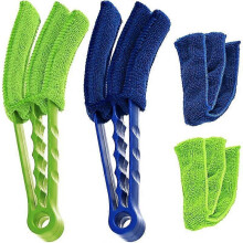 Shutter Cleaning Cloths, 2 Pack Microfiber Window Cleaners Louver Air Conditioner Ventilation Trunk Brush Dust Cleaner Tool