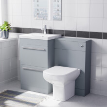 Nes Home 500mm Matte Grey Basin Vanity With WC Unit & Rimless Soft Close Toilet