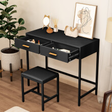 Computer Desk w/2 Drawers Home Office Console Dressing Table stool UK
