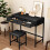 Computer Desk w/2 Drawers Home Office Console Dressing Table stool UK 1