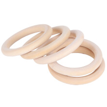 20 Stück Glatte 70mm Holzringe für Baby-Gebiss und Bastelarbeiten – Ungiftig