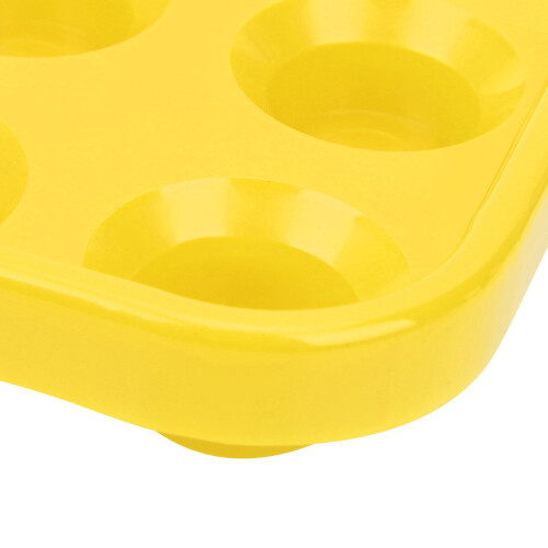 Schwarze Plastik Billardkugel-Box mit 16 Fächern, gelb 2