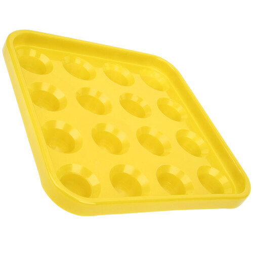 Schwarze Plastik Billardkugel-Box mit 16 Fächern, gelb