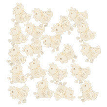 20 Stück unbehandelte Holz-Kücken Anhänger Ostern Basteldekorationen Schlitzschmuck
