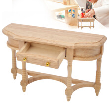 1:12 Scale Doll House Miniature Wooden Desk Log Half Round Table Accessories