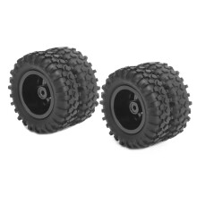 2 Stück RC Hinterrad-Doppelreifen-Set 55 mm für D12 1/10 Truck Schwarz