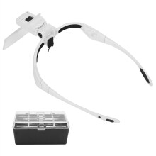 0,7x-3,5x LED-Magniörkopf-Lupe für Wimpernverlängerung, Verstellbarer Stirnband