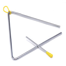 10 Inch Steel Triangle Musical Instrument, 25.4 cm Percussion Triangle for Drummers, Durable Alloy Construction