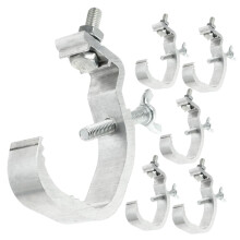 Pack of 6 Stage Light Clamp Hooks, Aluminium Moving-Light Clips, Silver Lamp Holder Accessories, Compatible with Half-Timbered Lamps