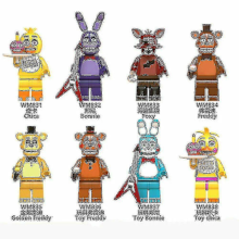 8 pcs/set Five Nights At Freddys Minifigures Freddy Foxy Build