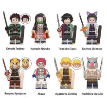 Minifigure di blocchi da costruzione della serie Demon Slayer da 8 pezzi Combo