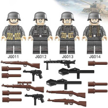 Tyskland Militär Byggklossar Armésoldater Vapen Klossar Leksaker För Barn (FMY) Grå 1 Par