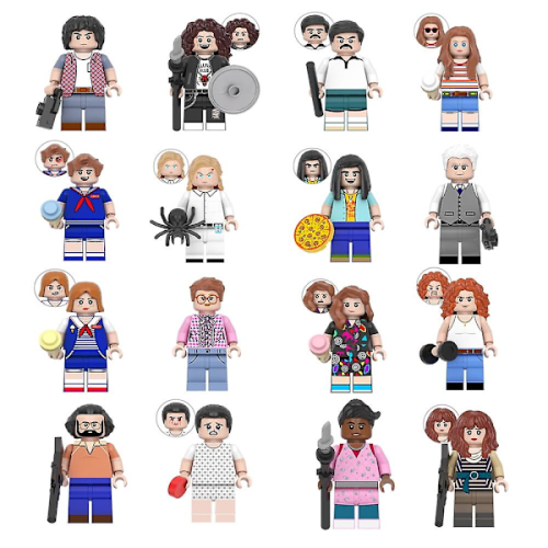 Pack de 16 figuras de acción de Stranger Things, bloques de construcción de 4,5 cm, Jonathan, Nancy
