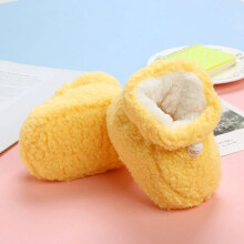 (Yellow, 6-12 Months) Baby Girls Kids Thermal Cotton Socks Shoes Toddlers Newborn Booties Slippers