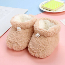(Khaki, 12-18 Months) Baby Girls Kids Thermal Cotton Socks Shoes Toddlers Newborn Booties Slippers