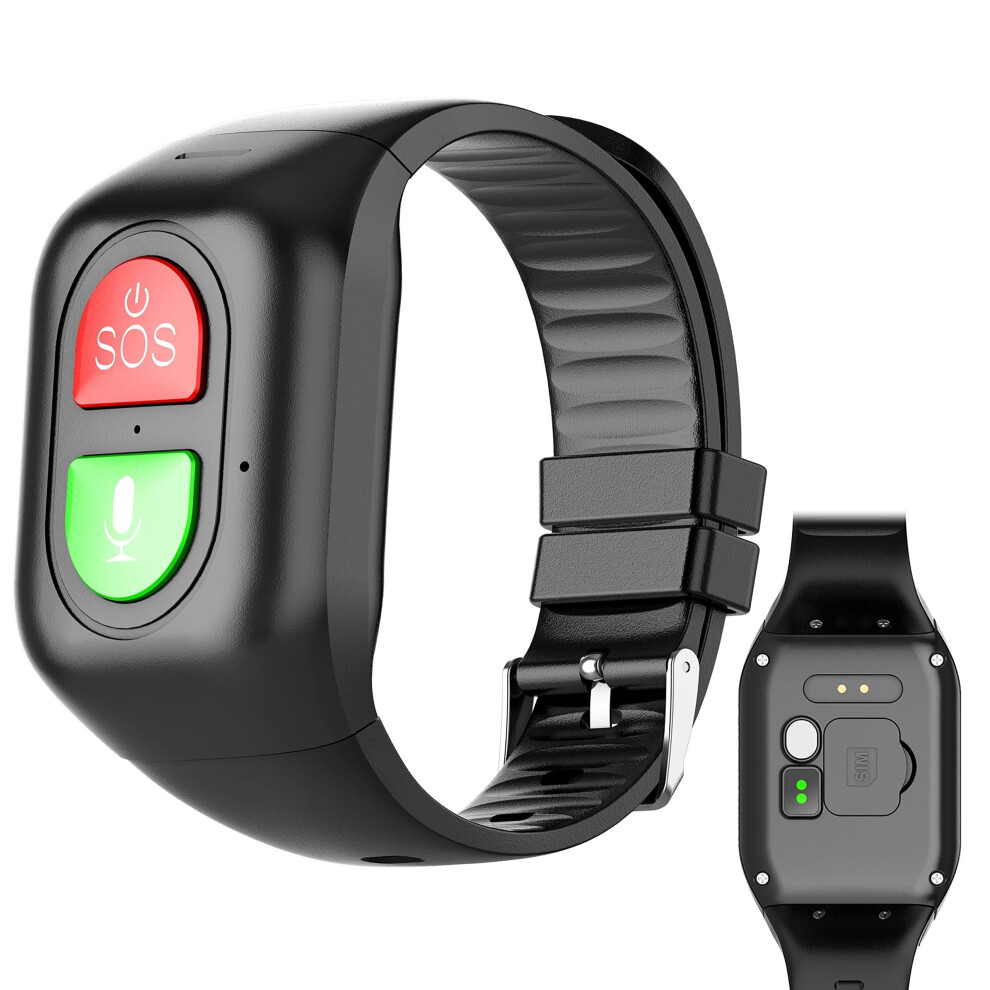 GPS Tracking Bracelet for Elderly - Smart Fall Detection Watch for Dementia and Alzheimer's with Waterproof Design
