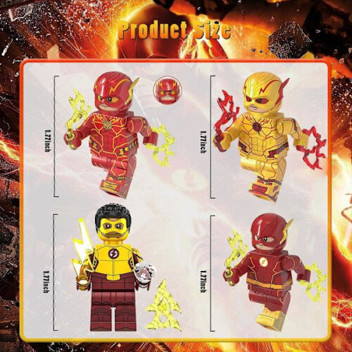 Ensemble de 8 figurines de super-héros Flash, jeu de construction, figurines de héros de combat à collectionner 2