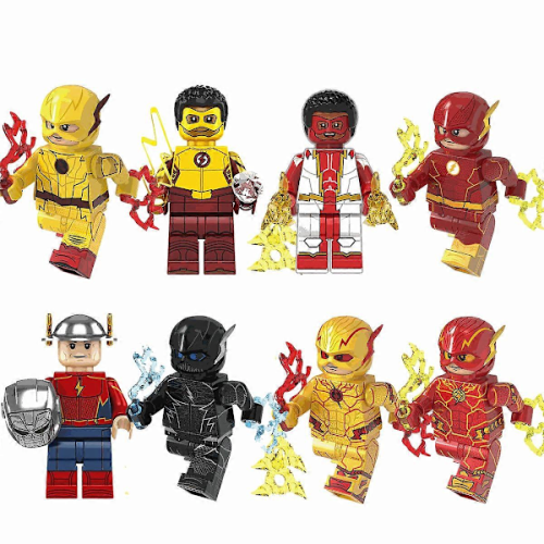 Ensemble de 8 figurines de super-héros Flash, jeu de construction, figurines de héros de combat à collectionner