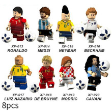 8 pezzi di blocchi da costruzione per calcio WC, figure, giocattolo, regalo per bambini