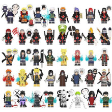 40 stücke Naruto Minifigur Bausteine Uzumaki Naruto Uchiha mit Erde Flagge Holz Kakashi Plug-in