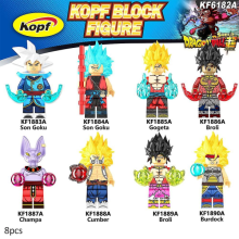 Lot de 8 mini-figurines Dragon Ball Super à assembler (Son Goku et Vegeta). Modèles de figurines à construire.