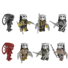 8er-Pack Alien-Minifiguren der Predator-Serie, zusammengebaute Bausteine, Spielzeug, Puppen, Bausteine,