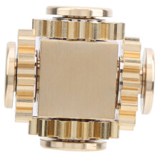 Messing- und Aluminium-Quadrat Finger-Gyroskop Stressabbau-Spielzeug, Gold, 3x3x2cm