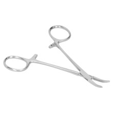 Edelstahl 12,5 cm gebogene Tierblutungszange Blutstillungszange