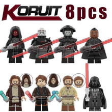 8 stücke Cartoon Figuren Anakin Skywalker Darthmaul Obi-wan Minifigur Montiert Mini Bausteine