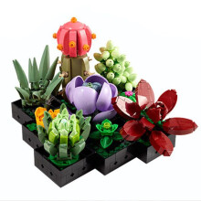 (Succulentencombinatie)Compatibel met le_go 10280 Bouwstenen - Bloemenboeket, Bloemen, Rozen,