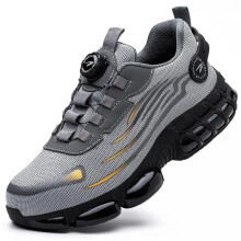 (Gray, 44 (9.5 UK)) Mens Steel Toe Cap Shoes Safety Trainers Work Boots Womens Lightweight Fashion