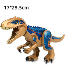 (Brown Blue)Dinosaur Building Blocks Toys, Tyrannosaurus Dinosaur Modular Building ToyToy T-rex Raptor