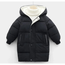 (Black, 6-7 Years) Baby Children Winter School Thick Warm Hood Outerwear Coat Jacket Boys Girls