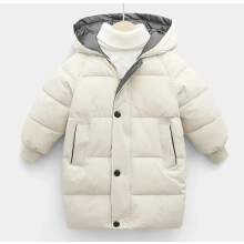 (Beige, 4-5 Years) Baby Children Winter School Thick Warm Hood Outerwear Coat Jacket Boys Girls