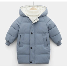 (Blue, 5-6 Years) Baby Children Winter School Thick Warm Hood Outerwear Coat Jacket Boys Girls