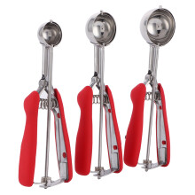 3 Stück Edelstahl Eiskugelschöpfer Set - Wassermelonen-Belüfter, Rot