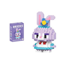 (Diaid Rabbit 1set) Opettavainen rakennusmalli lapsille, mikrohiukkasia, lahja tyttö-poika palikkahahmot