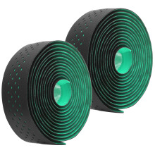 Road Bike Handlebar Tape 1 Pair Non-Slip Wrap Belt Black & Green Color