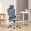 Homcom (Grey) HOMCOM High Back Mesh Computer Desk Chair with Lumbar Support 1
