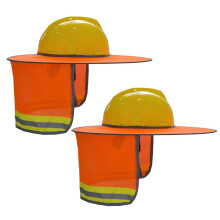 Fluorescent Sun Protection Hats, Full Brim Neck Shade with Reflective Strips for Outdoor Workers, 2-Pack