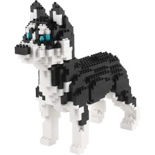 (Husky)Mikrobyggklossar Minihusdjur Byggklossar Leksaker för barn Husky
