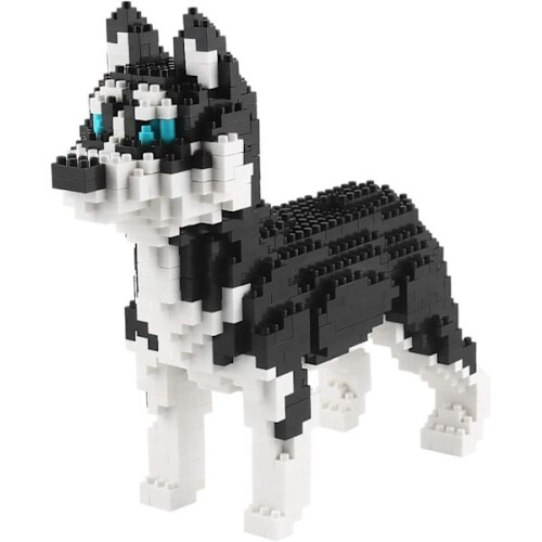 (Husky) Micro Blocs de Construction Mini Animaux de Compagnie Jouets de Construction pour Enfants Husky
