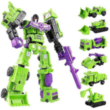 Transformed Constructicon Devastator Set 6 in 1 Toys - Green