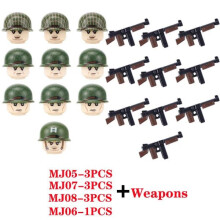 (MJ-A5) Figuren van de 101e soldaat van de Amerikaanse Luchtlandingsdivisie in bouwstenen, militair