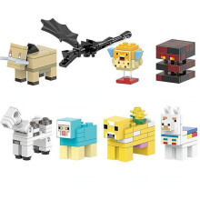 Venalisa 8-delige Minecraft Animal Series Puzzel Wereld Bouwstenen Minifiguur Speelgoed